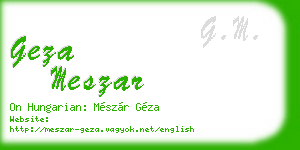 geza meszar business card